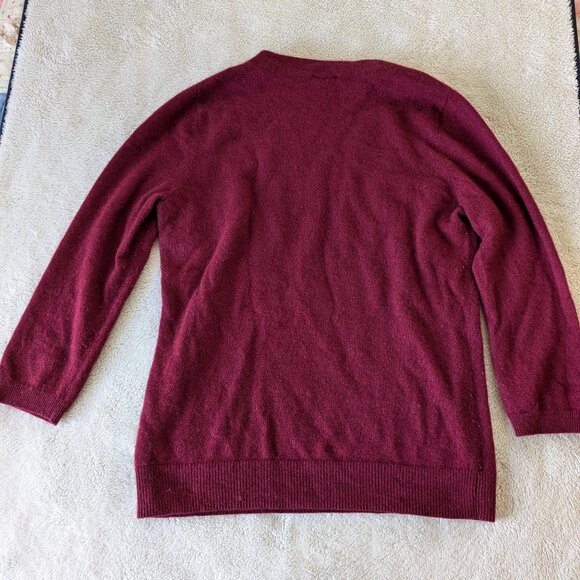 PURE CASHMERE dark red sweater - Picture 3 of 4